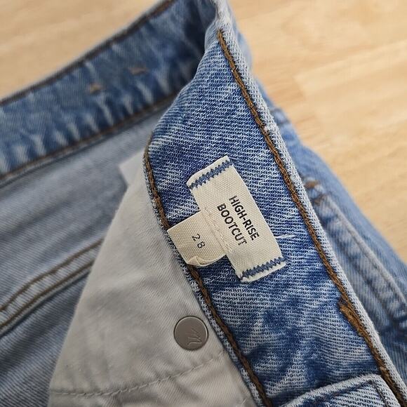 Madewell High Rise Bootcut Jeans Size 28 Lightwash Minimal Distressed - Picture 4 of 12